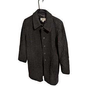 Calvin Klein Wool Blend Winter Pea Coat Women's Size 10, Black Single Breasted